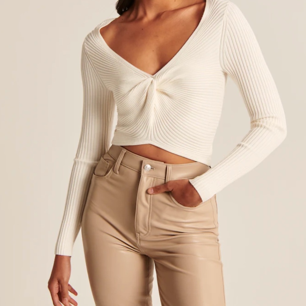 Women's Twist-Front Sweater Top
